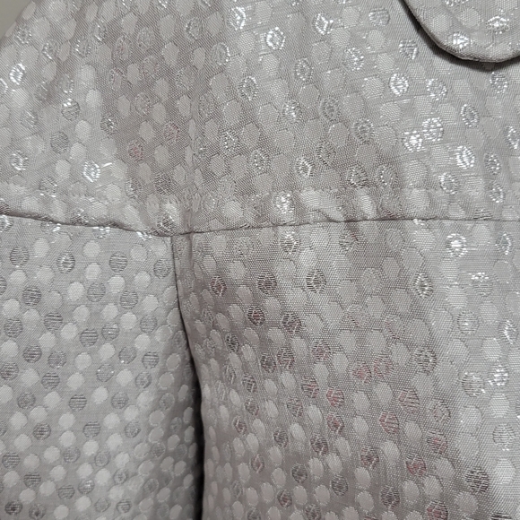 Lane Bryant metallic silver jacquard polka dot blazer size 14 - Picture 2 of 6